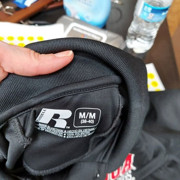 Men's Russell Black UGA Georgia Bulldogs Black Polo Polyester Size Medium 38-40 - Picture 5 of 5